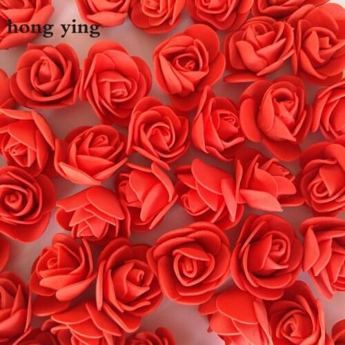 500Pcs Rose Bear Flower Head 3.5cm In Diameter Bud Silk Sally Artificial Flowers Diy Wedding Decoration Flower Art Materials