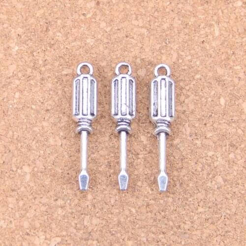 16pcs Charms Bolt driver 31*5mm Antique Pendants,Vintage Tibetan Silver Jewelry,DIY for bracelet necklace
