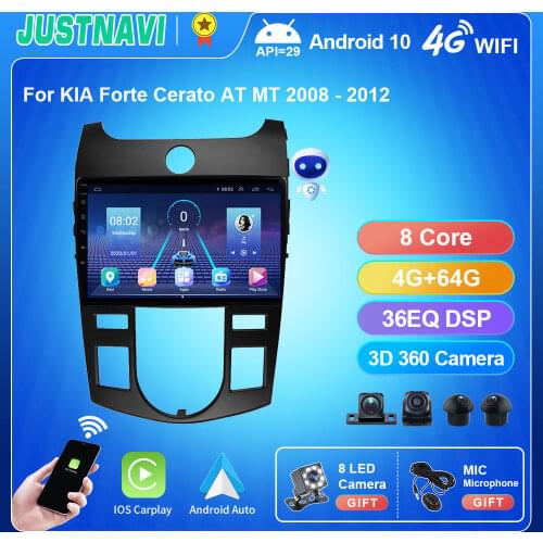 For 9'' Kia Cerato 2 2008-2013 Car Radio Multimedia Video Player NO DVD 2 din Android 9.0 GPS Navigation Carplay 360 Camera BT