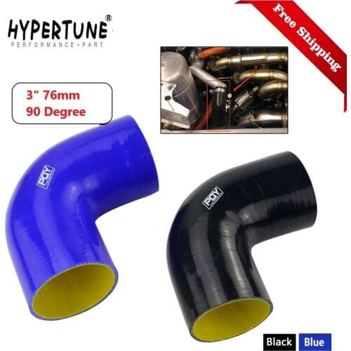 Free Shipping 3" 76mm 90 Degree Elbow Silicone Hose Pipe Turbo Intake Blue&yellow / Black&yellow HT-SH9030-QY
