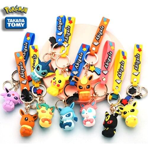 10 Pokémon Sylveon Espeon Pikachu Eevee Doll Keychain Classic Japanese Cartoon Fashion Keychain Toy anime figure