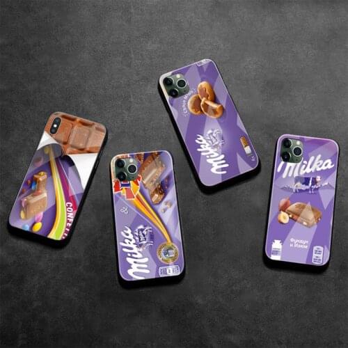 Chocolate Milka Box Phone Cases Tempered Glass For iPhone 12 Pro Max Mini 11 Pro XR XS MAX 8 X 7 6S 6 Plus SE 2020 cover