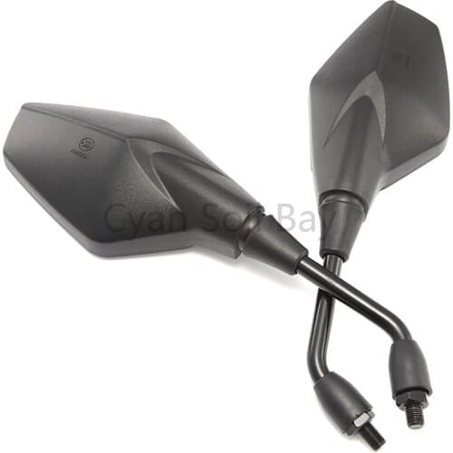 Black Diamond curved rod Universal Motorcycle Rearview Mirrors Motorbike Scooter Side reflector Mirrors 10mm screws