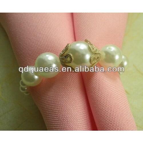 Cheap napkin ring pearl beads, acrylic napkin holder