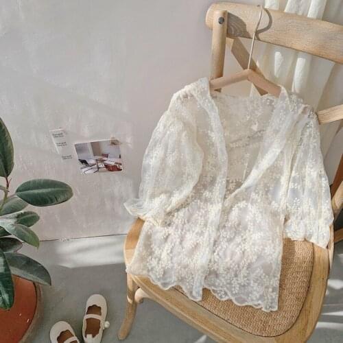 Kids Sun Protection Clothing 2021 Spring And Summer New Baby Girls Lace Hooded Jacket Fashion Sun Protect Jacket For Girls 2-8 Y