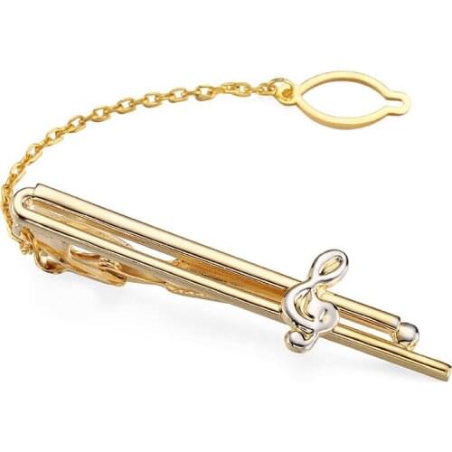 DY new fashionable mens business suit dress tie clip classic style golden music symbol soprano tie clip