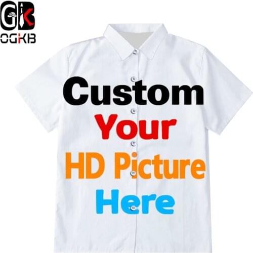 OGKB 3D Print Men/Woman Diy Custom Design Button Shirts Hip Hop Hawaiian Shirt Factory Wholesalers And Dropshipping