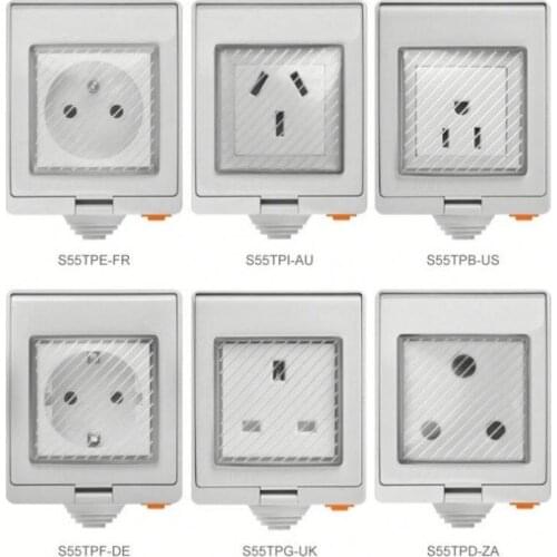 Germany Type 250V/16A 1gang Outdoor Insdutry IP55 Waterproof Smart Wall Power Socket Switch Box