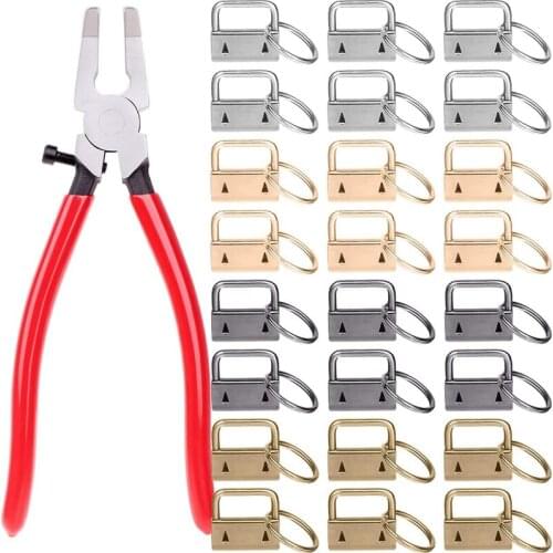 Hot Key Fob Hardware, Keychain Hardware Set Includes 40pcs Key Fob Hardware 1inch with Key Fob Hardware Pliers
