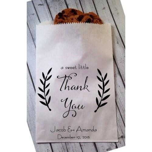 Custom a little sweet Wedding thank you candy Buffet treat bags BIRTHDAY bridal shower Coffee Bean Bakery Cookie Favors bag