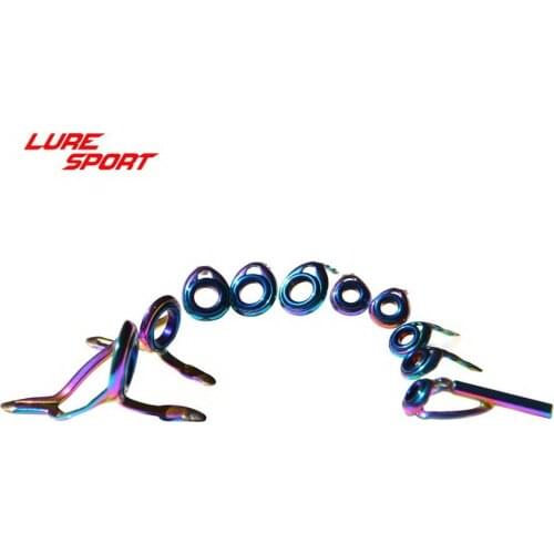 LureSport KT KW LG Rainbow Frame Blue Ring guide Set 8/9/10pcs guide Casting Rod Building component Repair pole DIY Acce