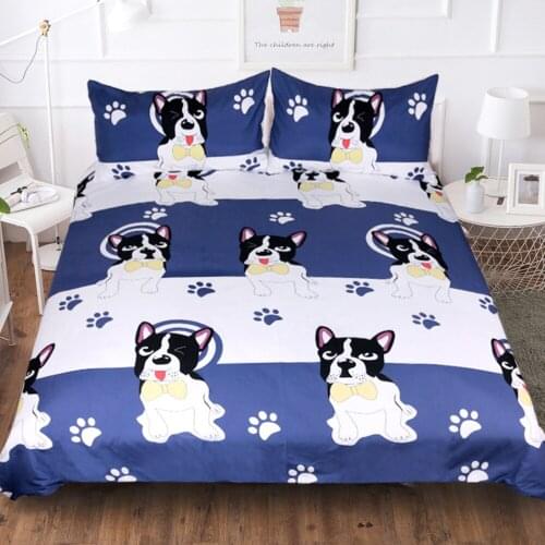 Bedroom Decor Cartoon Dog Bedding Sets 3D Animal Print Duvet Cover Set Single Double Queen King