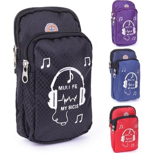 Zipper Coin Purse Jogging Arm Band Bag 4-6inches Sport Armband Cover Running Arm Bags Pouch Phone Holder Music Notes phone Case