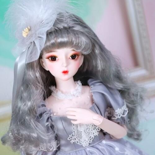 1/3 bjd 62cm joint Ball body doll Full set white skin with Silver hair clothes shoes headdress, AI YoSD MSD SD Kit for girl Toys