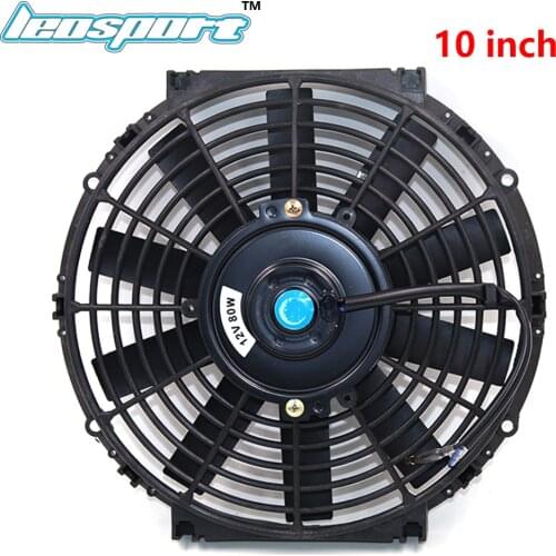 Leosport-10Inch Universal 12V 80W Slim Reversible Electric Radiator AUTO FAN Push Pull With mounting kit