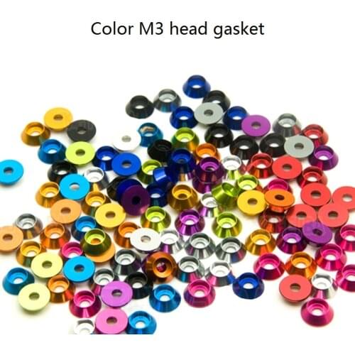 M3 head gasket Cup head gasket hexagon gasket aluminum alloy conical pad color decorative pad