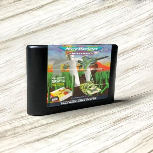 Micro Machines Military - EUR Label Flashkit MD Electroless Gold PCB Card for Sega Genesis Megadrive Video Game Console