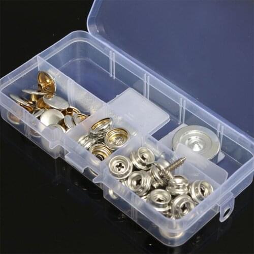 Fastener Kit 15MM Stainless Canvas to Screw Press Stud Snap Kit Boat Cover Fitting Fastener QW