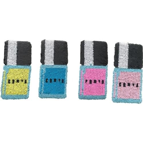 DZ 4PCS/set Nail Polish Sequined Iron on Patches for Clothes Backpacks Sequins Patch Badge DIY Embroideried Appliques Decoration