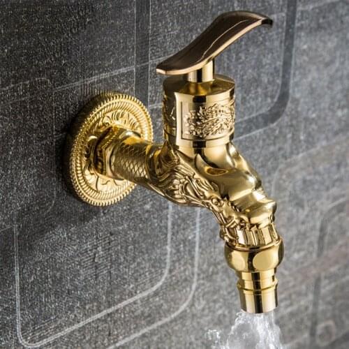 Wall Mount Zinc Alloy Antique Bibcock Garden Wash Basin Faucet Decorative Outdoor Garden Mop Taps Torneira Parede