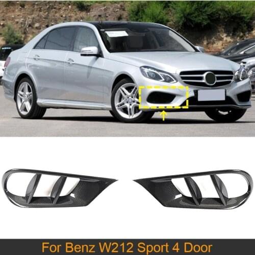 Carbon Fiber Front Bumper Air Vent Cover Trim for Merecedes-Benz W212 Sport 4 Door 2014-2016 Car Front Fog Lamp Grill Cover