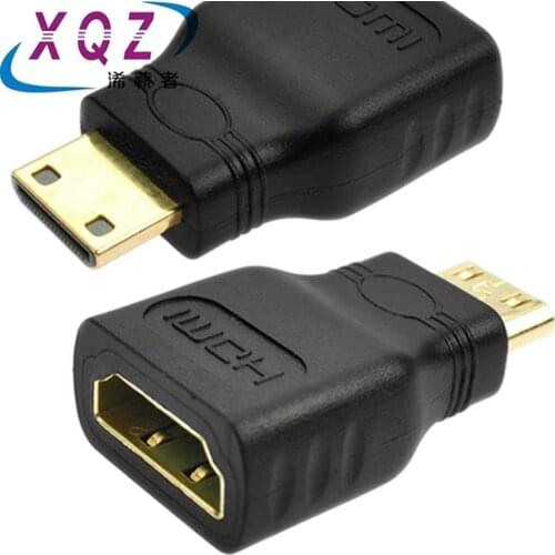 2pcs HDMI to miniHDMI adapter HDMI female to miniHDMI male converter HDMI normal to mini small size gold plated black