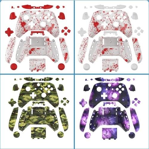 Full Set Shell For Microsoft Xbox One Slim Cases Custom Multicolor Blood Splatter Cover Housing Shell Replacement Case Controlle