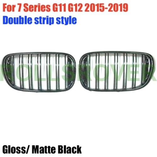ROLLSROVER Front Bumper Grille Grill For 7 Series G11 G12 2015-2019 Double Strip Car Styling