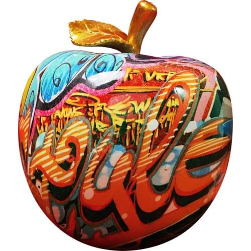 Figurines Statue Sculpture House Living Room Home Decor Decorative Nordic Modern Graffiti Style Painted Colored Apples