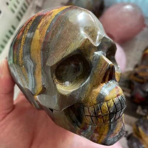 10cm Natural iron eye stone bone statues, realistic statue healing, home Decor art collection