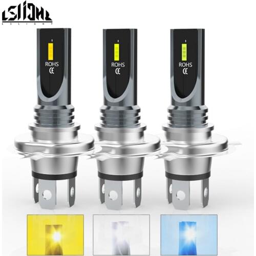 LSlight H4 LED Fog Lights Ice Blue White Yellow Auto Car Driving Lamp 1860SMD 3000K 6000K 8000K Universal Automobile Bulb 12V