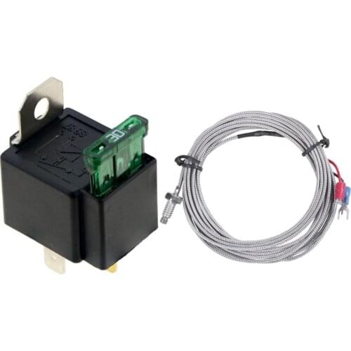 K Type Thermocouple Temperature Controller 0-400C Sensor Probe with 4Pin DC12V 30A Fused On/Off Relay Insurance Wire