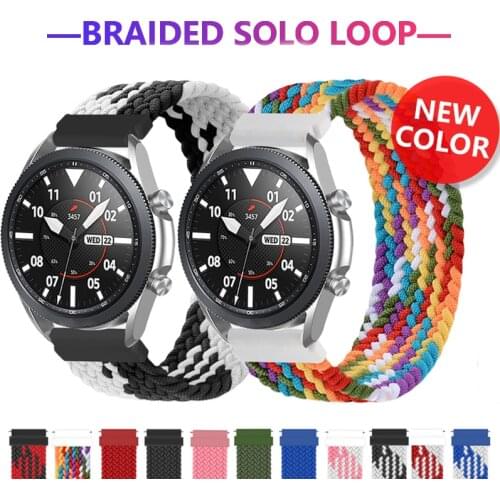 Fabric Braided Solo Loop Strap For Samsung Galaxy Watch 3 45MM/46MM Smart Bands 22MM Nylon Elastic For Gear S3 Classic/Frontier