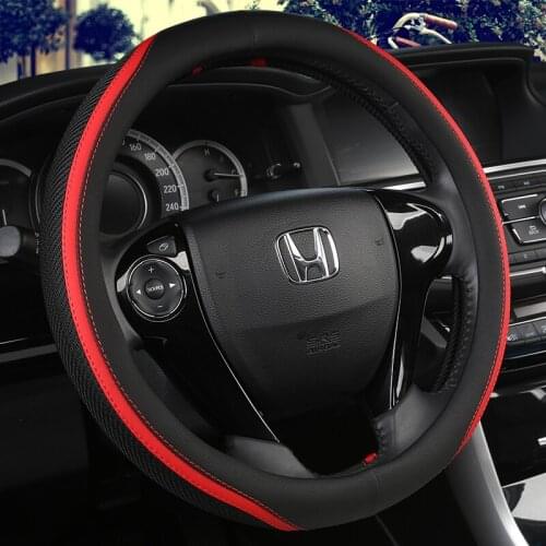PU Leather Universal Car Steering-wheel Cover 38CM Car-styling Sport Auto Steering Wheel Covers Anti-Slip Automotive Accessories