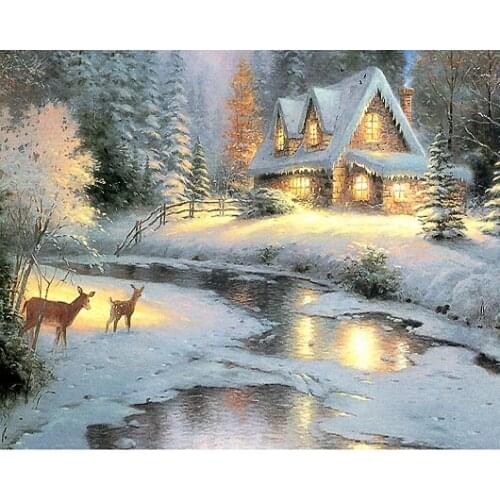 Snowing style Embroidery Counted Cross Stitch Kits Needlework - Crafts 14 ct DMC Color DIY Arts R13582