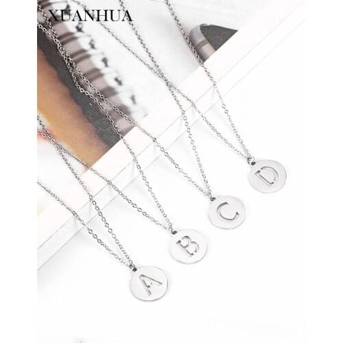 XUANHUA Letter Necklace Charm Stainless steel Jewelry Woman Vogue 2019 Pendant Necklace Fine Jewelry Accessories Bohemian