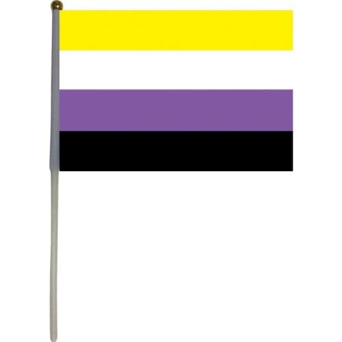 Xvggdg 100pcs 14 * 21cm Custom Hand Flag LGBTQIA Community asexual pride Hand flags
