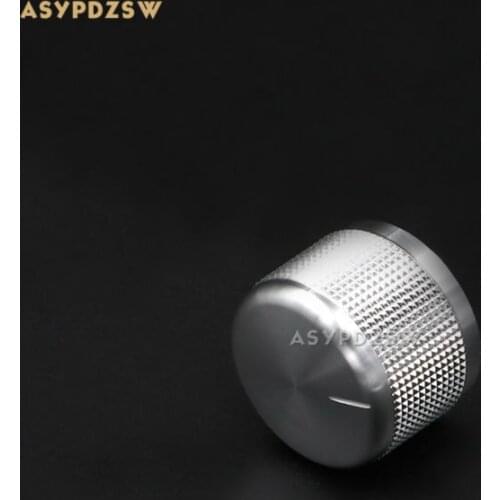 1 PCS 25*19 Silver knurled full Aluminum Volume knob Preamplifier Amplifier DAC knob High-gloss