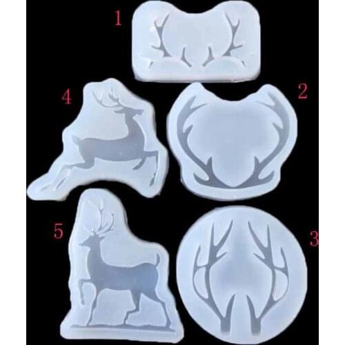 1pcs Deer and antlers Liquid silicone mold DIY resin jewelry pendant necklace pendant lanugo mold resin molds for jewelry