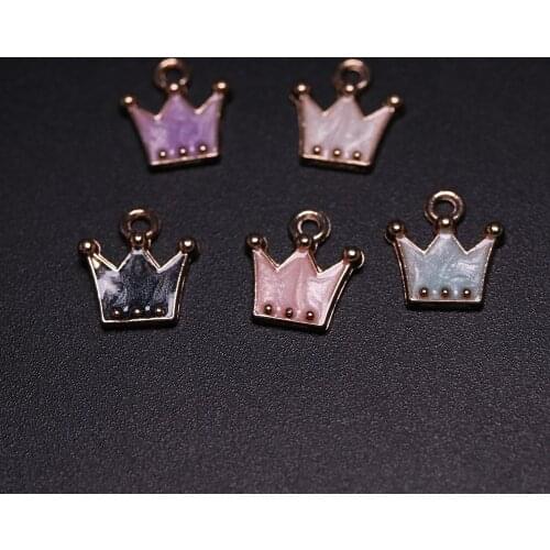 10pcs/lot Crown Enamel Charms For Jewelry Making Pendants Accessories For DIY Bracelet Necklace Earrings Jewelry Making Findings