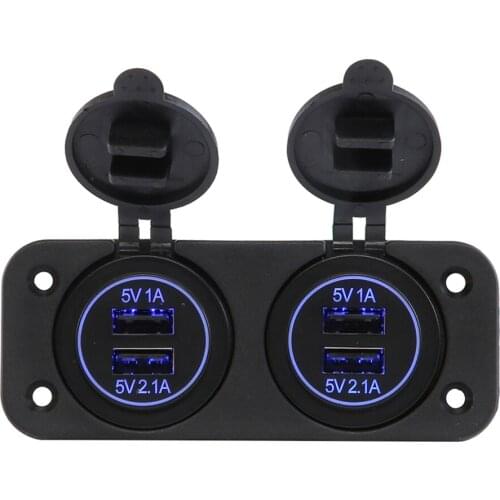 2 Dustproof Smart DC Voltmeter Digital USB Port Car Power Display Charger