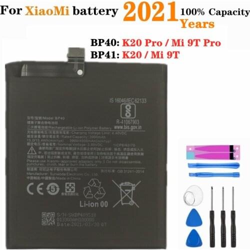 2021 For Xiaomi BP41 BP40 Redmi K20 Pro Mi 9T Pro Mi9T Redmi K20Pro Mobile Phone Battery 4000mAh Premium Genuine Batterie +Tools
