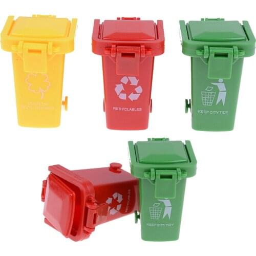 3pcs/pack Creative Toys Trash Can Toy Garbage Trucks Cans Mini Curbside Vehicle Bin Toy High Quality