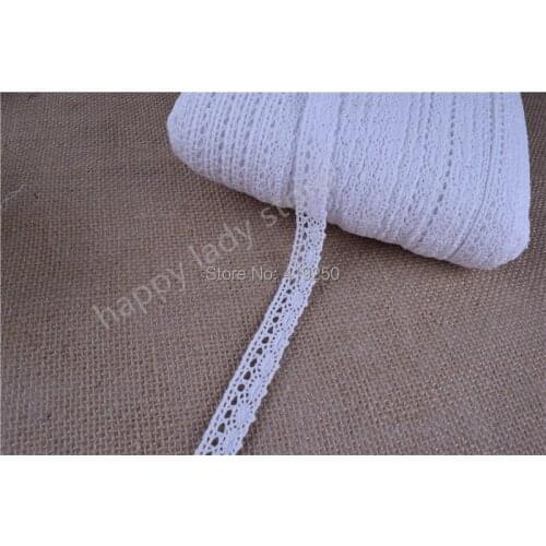50Yards White color Cotton Lace Crochet Ribbon lace wholesale width 17mm .Lace Trim Edging Wedding
