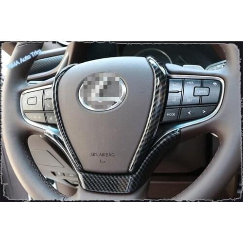Lapetus Car Styling Steering Wheel Frame Cover Trim A Set Carbon Fiber Look ABS Fit For Lexus ES 2018 2019 2020 2021