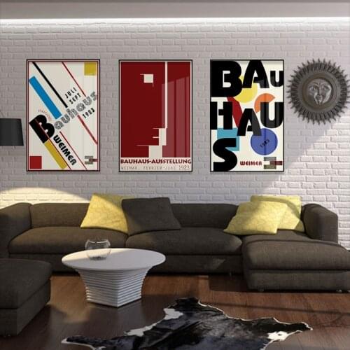 Bauhaus Ausstellung 1923 Weimer Exhibition Poster Wall Art Pictures Canvas Painting Abstract Print for Living Room Home Decor