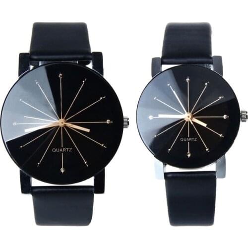 1 Pair Couple Lover Watches Quartz Dial Clock PU Leather WristWatch Relojes Watch Women Men Fashion Luxury Relogio Feminino Saat