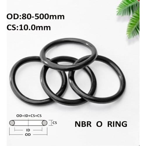 CS 10mm OD80-500mm NBR Black O Ring Gasket Nitrile Rubber Corrosion Oil Resistant Seal Washer For Automobile Hydraulic Component