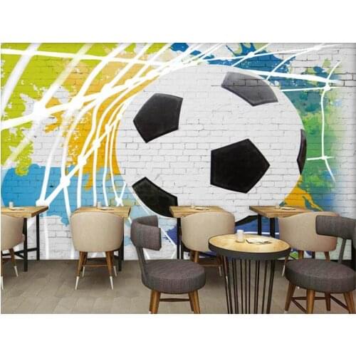 Custom mural on the wall 3d wallpaper Football breaks a stylish bar restaurant home decor photo wallpaper for living room