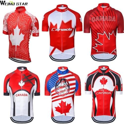 Canada Style Weimostar men Pro Team cycling jersey cycling clothing Bicycle clothes Bike Jersey Ropa Ciclismo Tops